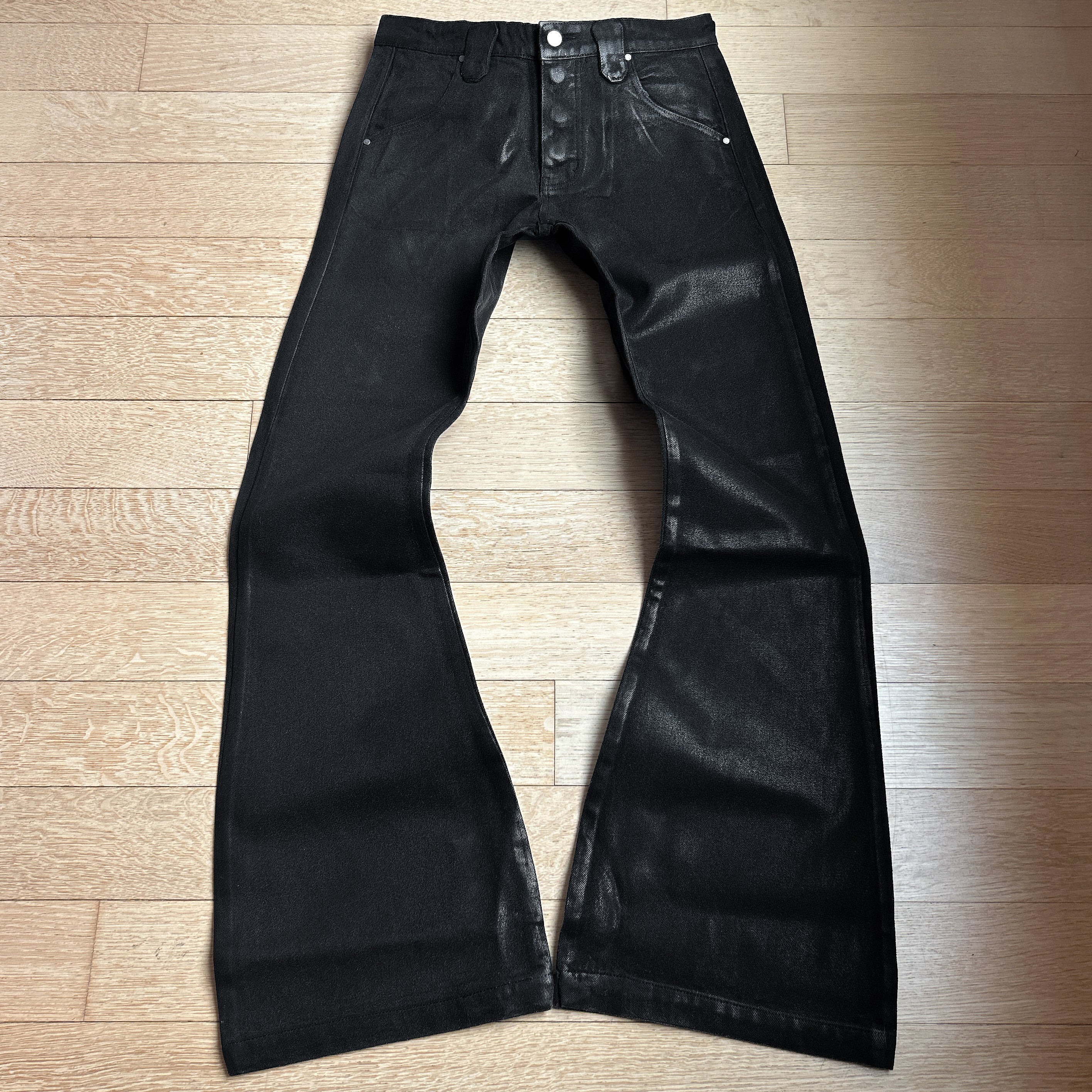Icarus Waxed Flared Jeans